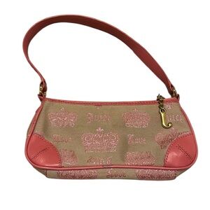 Juicy Couture Vintage Y2K pink canvas and leather signature mini purse